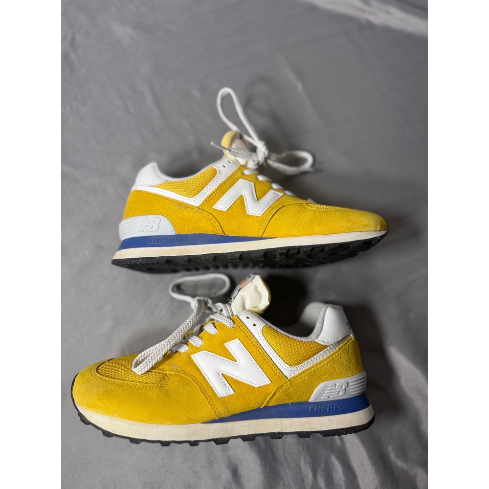 New Balance 574 Classic Mens 7.5 Yellow Suede Sneakers U574VPY